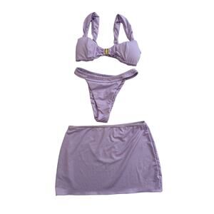 6 Degrees Swim- Sweetheart Bikini & Mini Skirt in Lilac